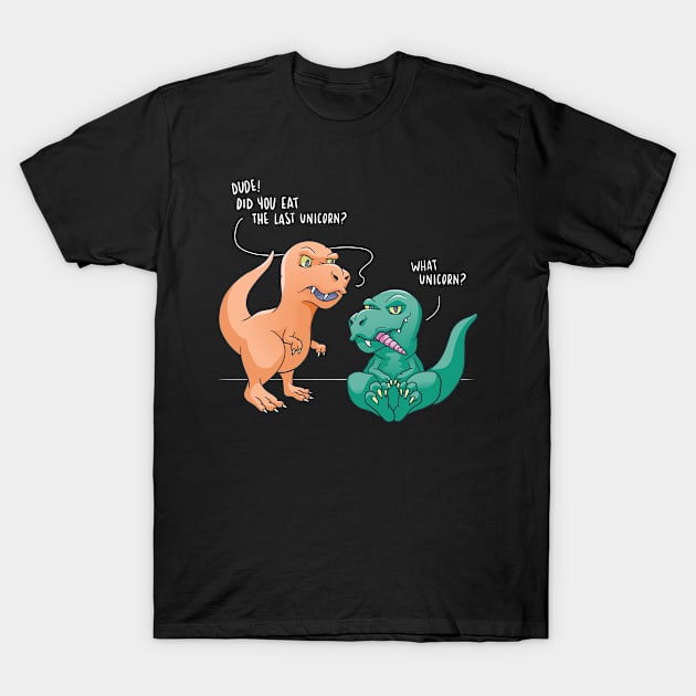 Humor Joke And Fun Clothes Dinosaur Unicorn T-Shirt by wbdesignz